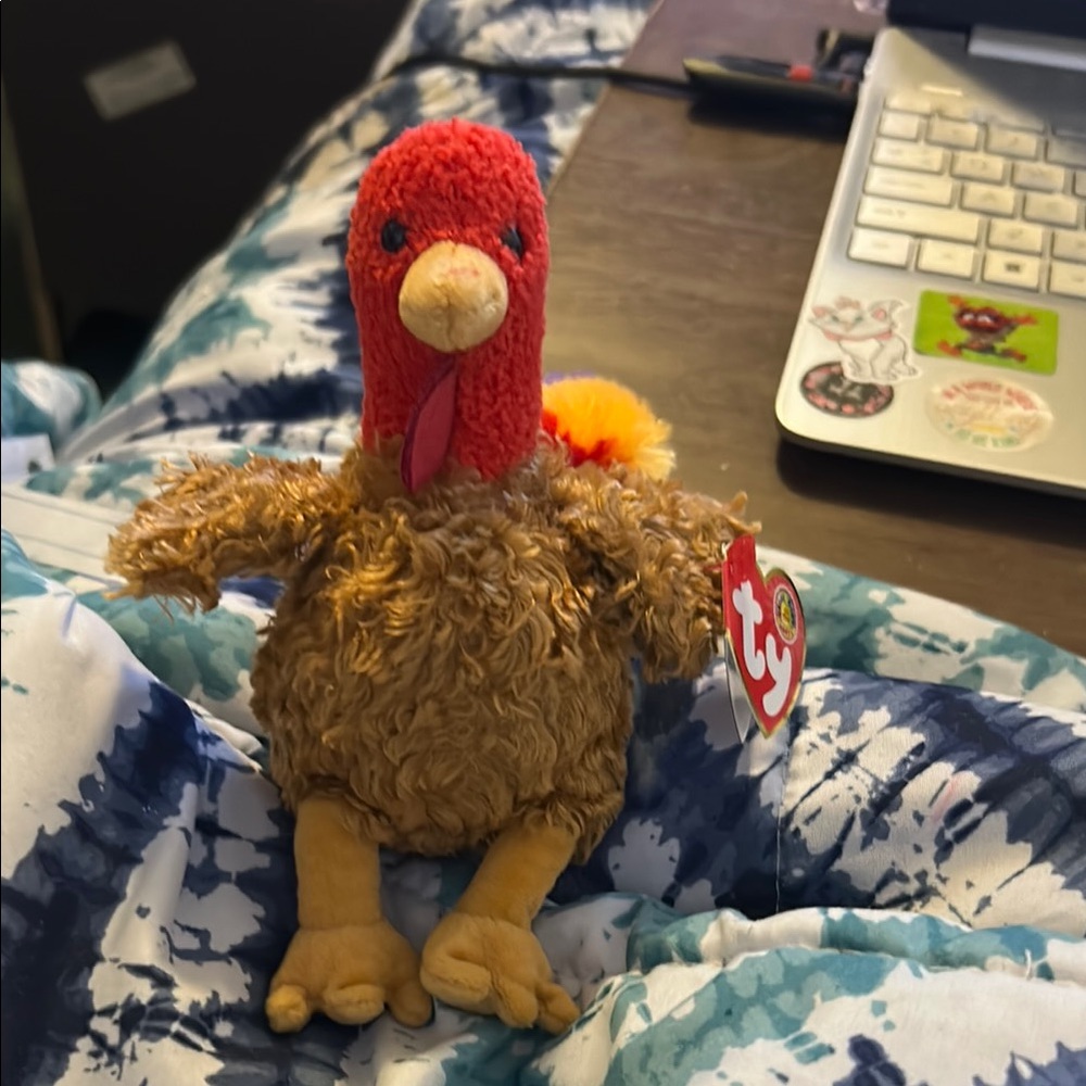 2005 Ty Plush Turkey with Red and Brown Colors